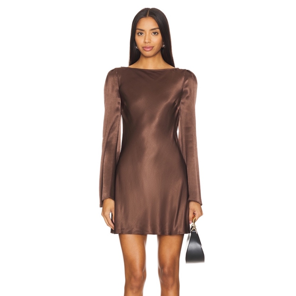 NWT Stone Cold Fox Basier Mini Dress in Coffee Brown Size X-Small